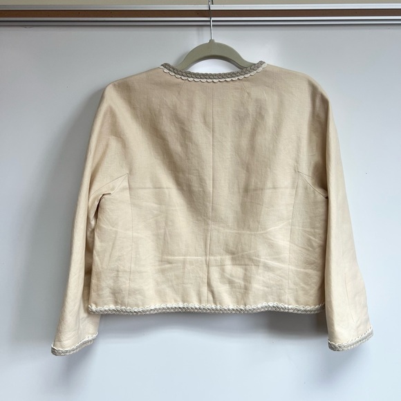 J. Crew Cropped Woven Linen Lady Jacket in Buff Clay - Picture 11 of 11
